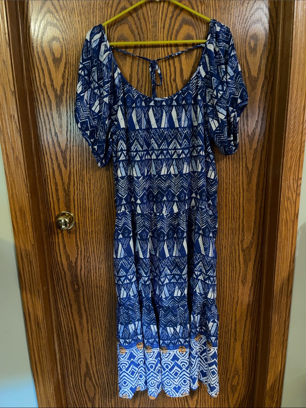 Knox Rose Blue and White Patterned Maxi Dress